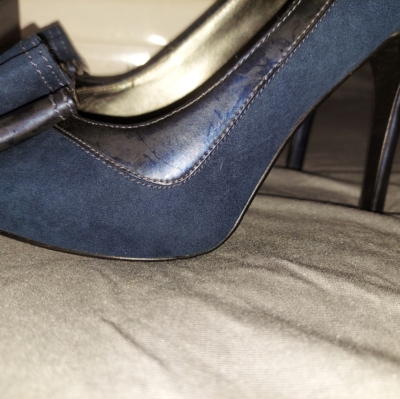 Nin West 7.5 Loreteo Navy Platform Peep Toe Pump - Picture 3 of 10